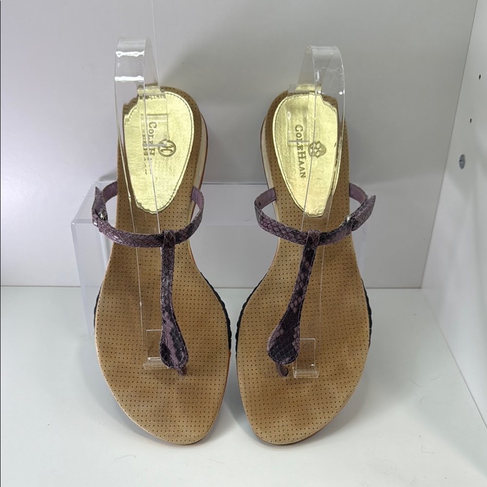 Cole Haan x Nike Air Purple Snakeskin T-Strap Sandals – Size 10B